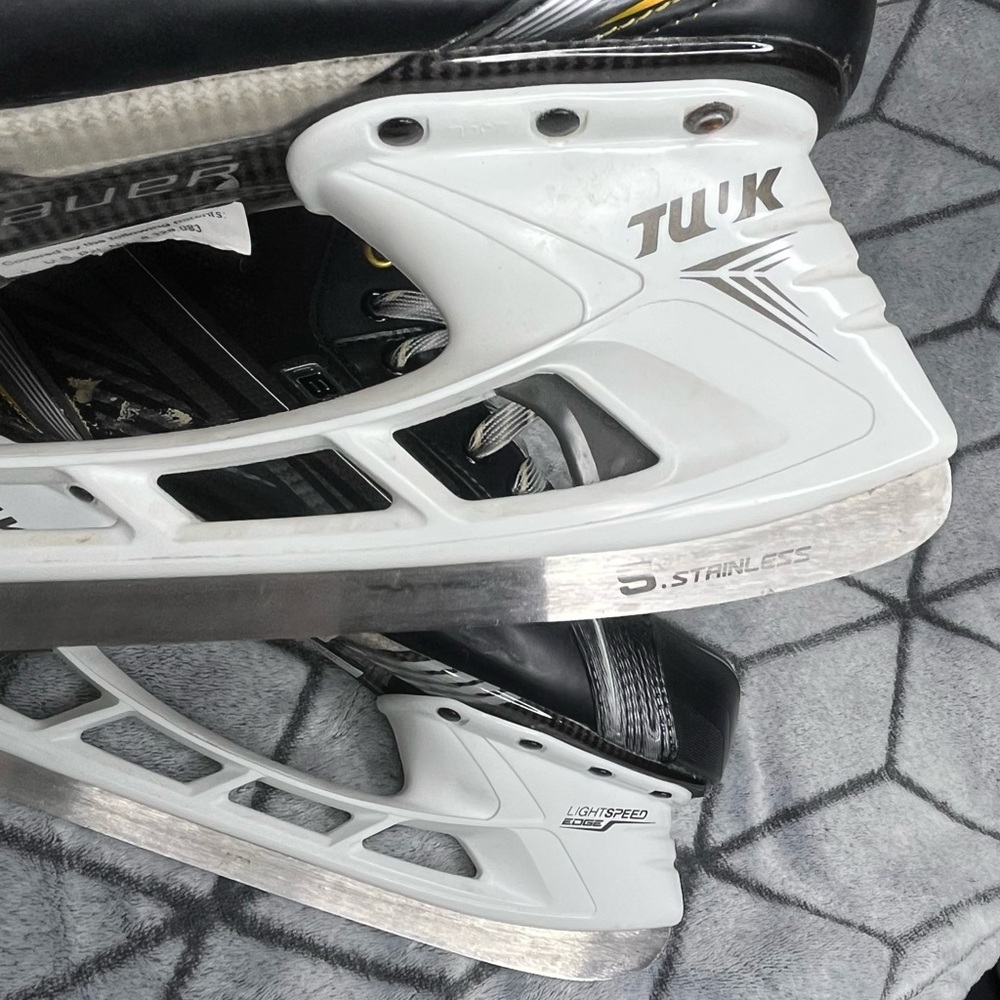 BAUER Supreme 160 Hockey Ice Skate Senior Stainless Tuuk Lightspeed Edge SK160SR - Picture 10 of 14